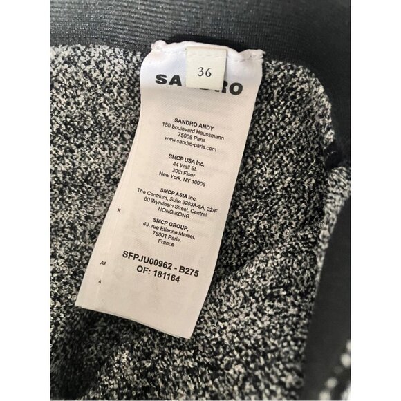 Sandro Gingham Jacquard-knit Mini Skirt Black White Size 36 - Picture 7 of 7